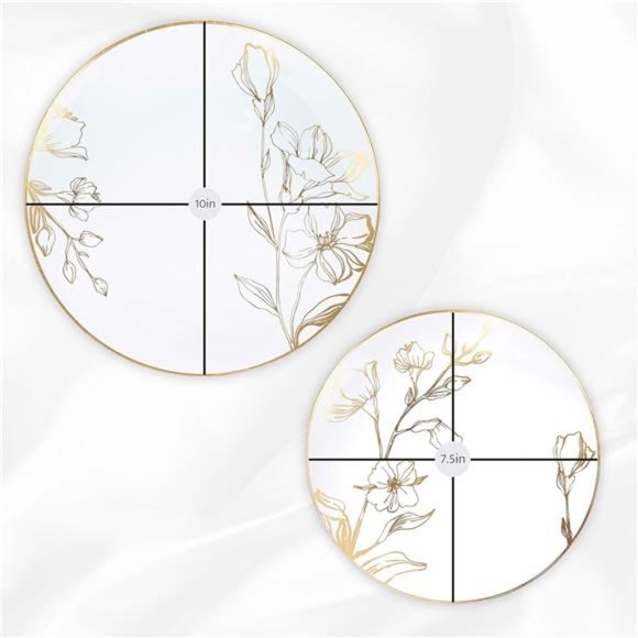 32 Piece Combo Plates Set includes 16-7'' inch Plates & 16-10'' inch Plates - Picture 2 of 8